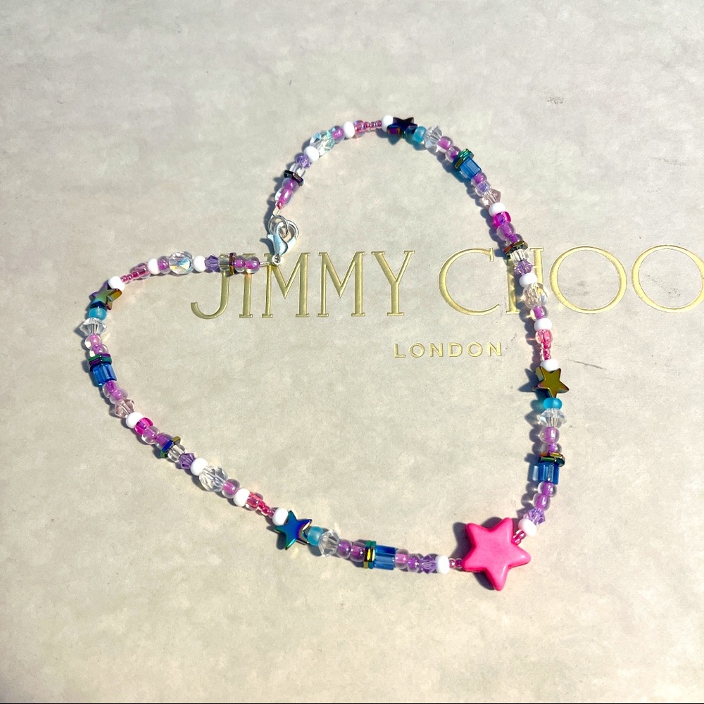 Handmade Crystal Beaded Necklace 06172201 Star